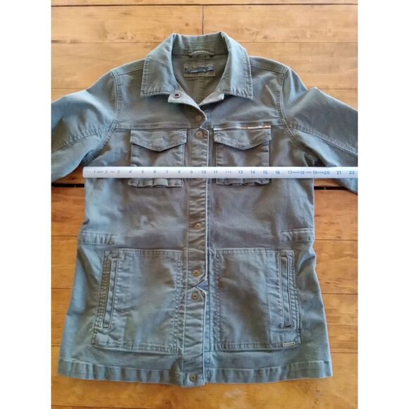 Prana Womens Button Front Cotton Blend Canvas Pennington Jacket Olive Medium - Picture 5 of 7
